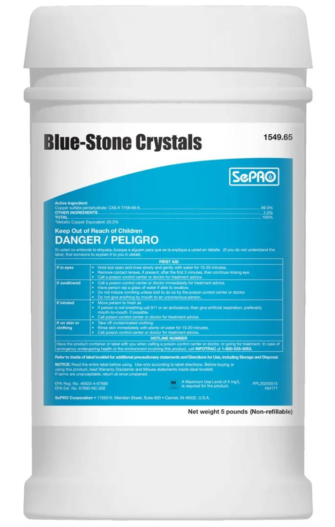 sepro herbicide Blue Stone Crystals Copper Sulfate for Ponds