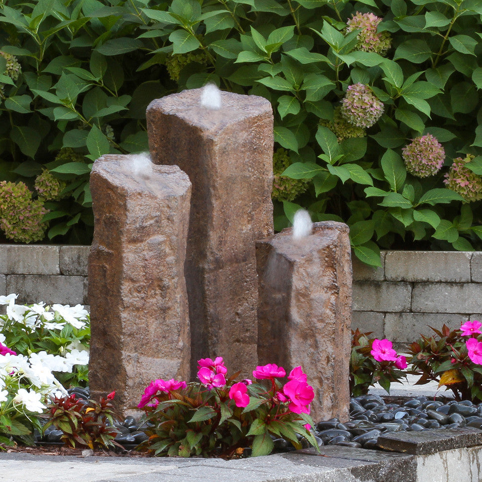 Triple Handcrafted "Basalt" Fountain Kit