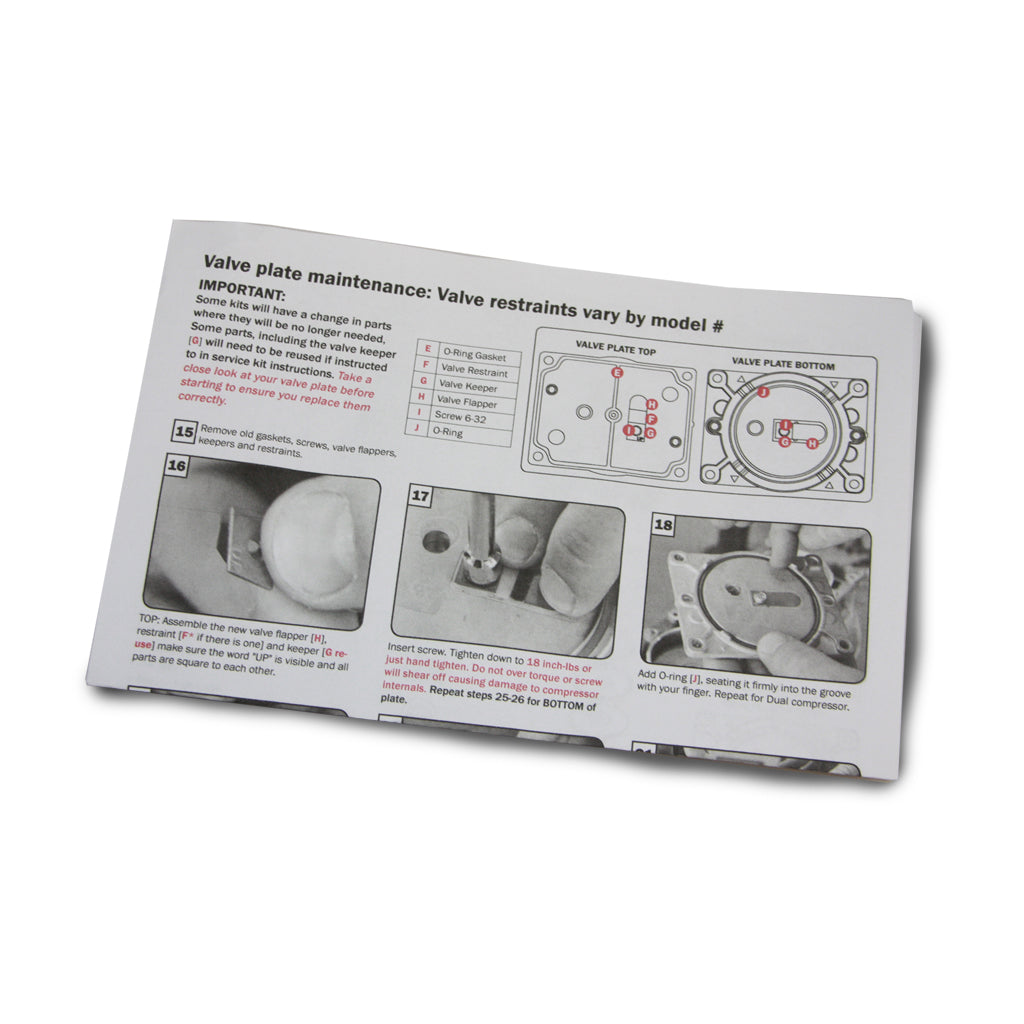 Vertex 3/4hp Dual Piston Compressor Rebuild Kit