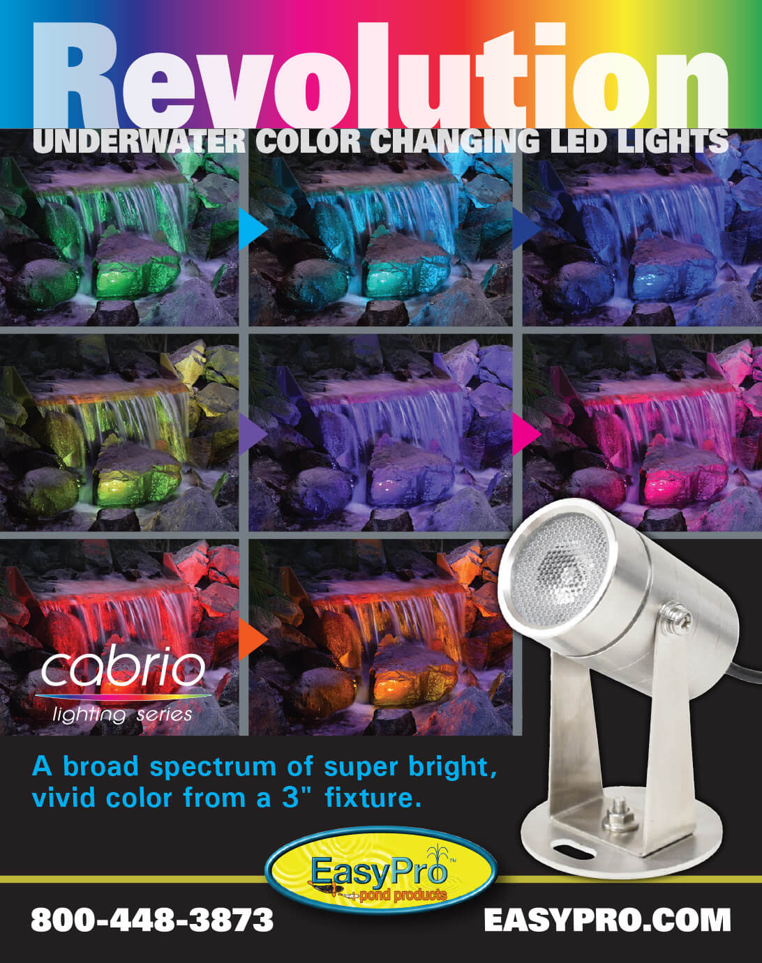 Stainless Steel Cabrio Color Changing LED Submersible Light by EasyPro