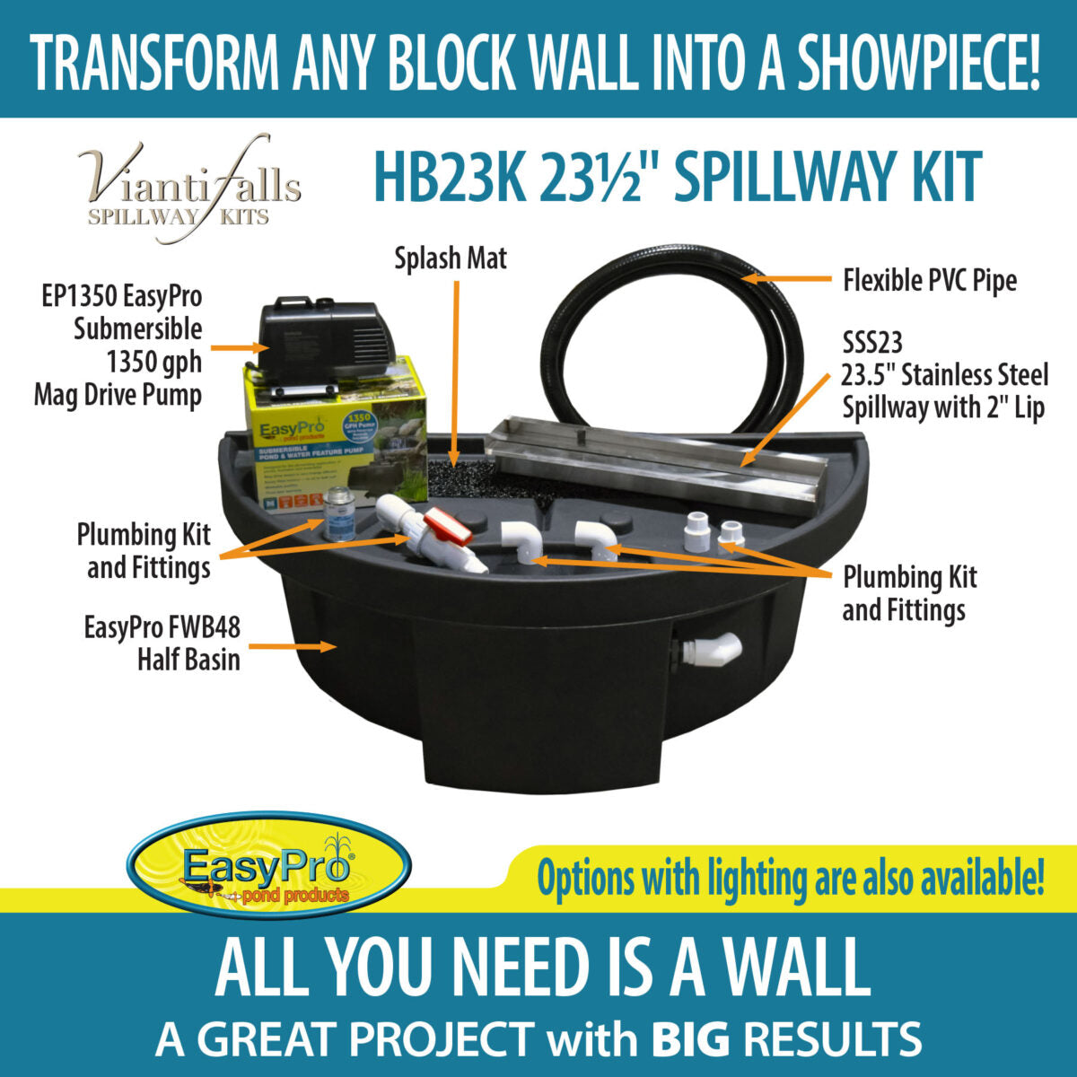 HB23K Vianti Falls™ 23.5″ Spillway Kit Without Light