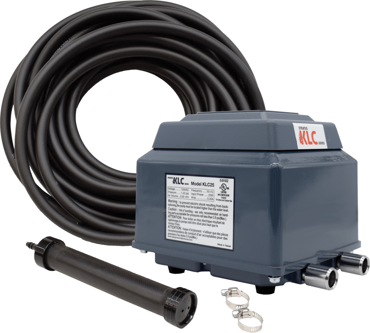 LA1 KLC Koi Pond Aeration Kit – 1000 to 7500 gallon ponds - By EasyPro