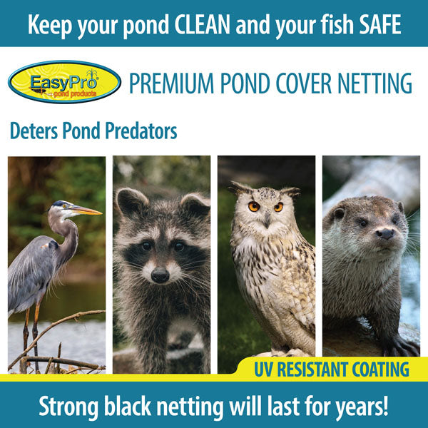 Prepackaged Premium Pond Cover Netting, Includes Stakes