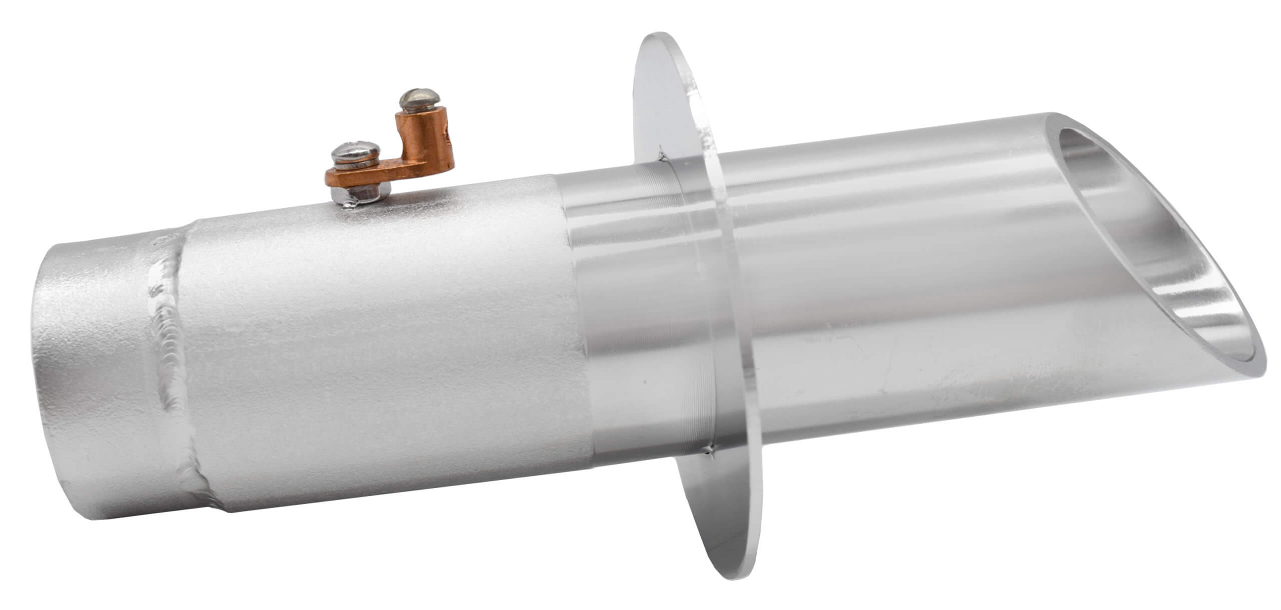 Vianti Falls Stainless Steel 2" Round Wall Scupper With Round Trim Plate - Thumbnail 2