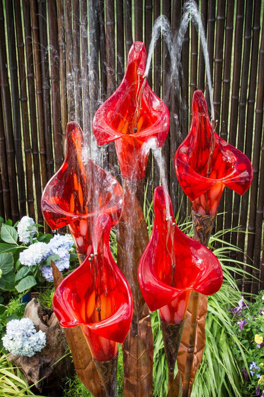 Red Iris Flower Fountain - Complete Kit by Blue Thumb