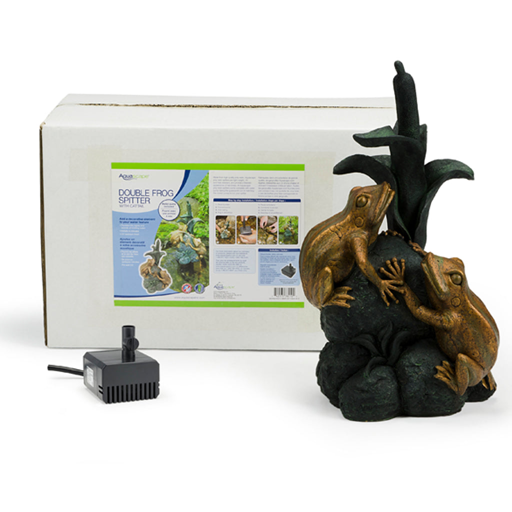 Double Frog And Cattail Spitter