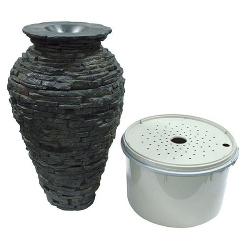 Small Stacked Slate Urn Fountain